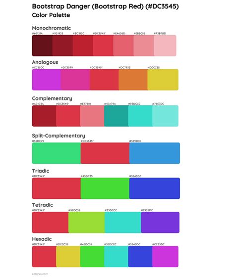 color code bootstrap danger