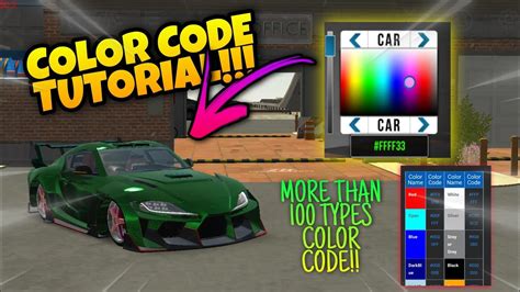 color code for orange in car parking multiplayer