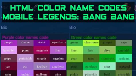 color code name mlbb