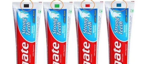 color code on back of toothpaste