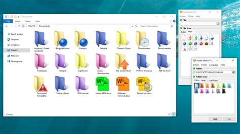 color code windows folders