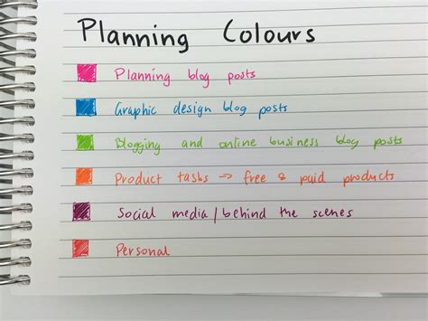 color code your planner