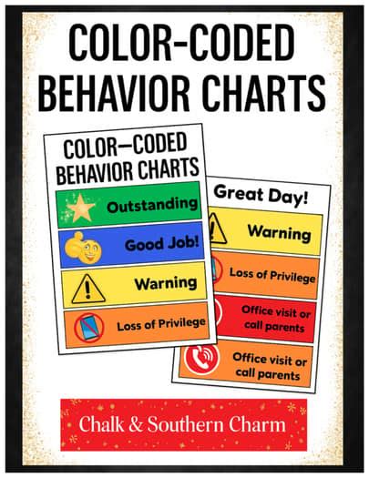 Color Coded Behavior Chart