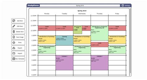 color coded schedule maker