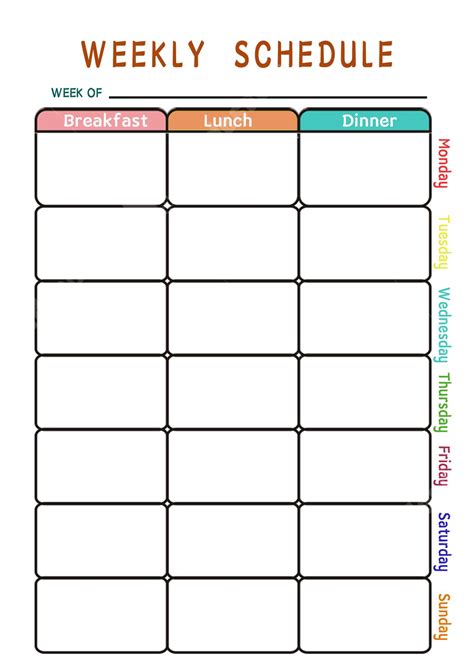 color coded schedule template