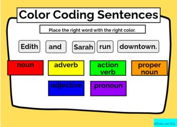 color coding sentences