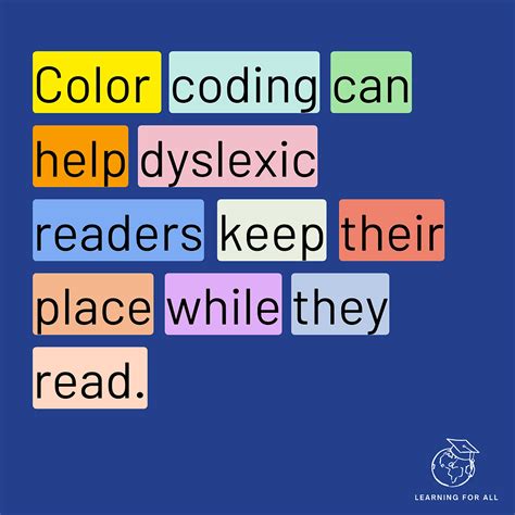 color coding words for dyslexia