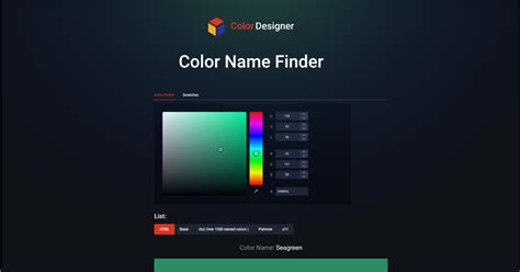 color finder from image with name