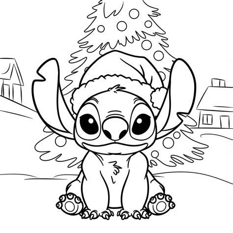 coloriage stitch noel a imprimer gratuit