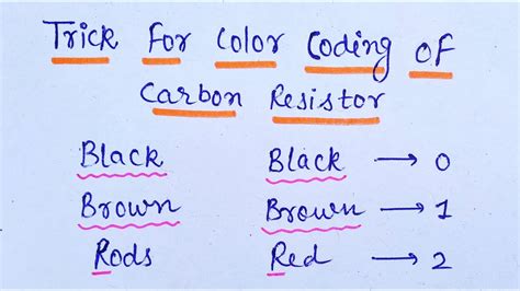 colour coding of carbon resistor trick