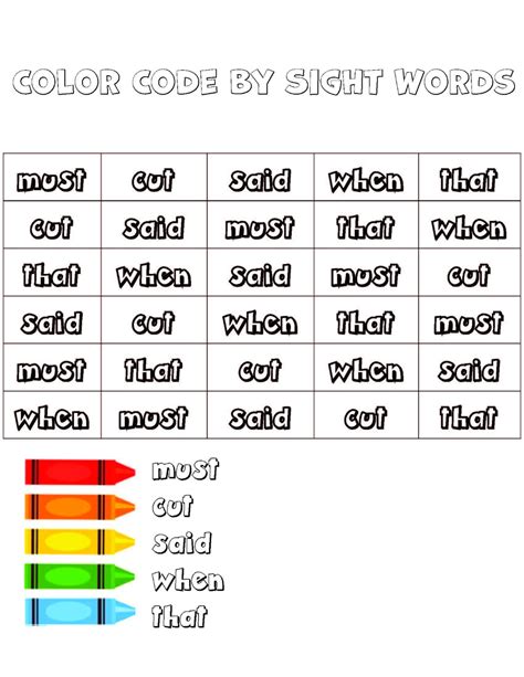 colour coding words