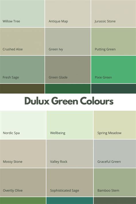 Colour Paint Chart Dulux