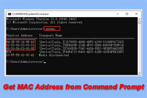 command prompt mac address table