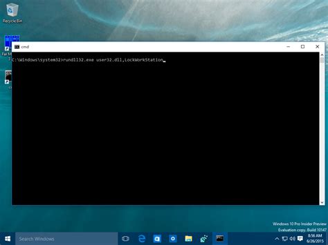 command prompt shortcut from lock screen