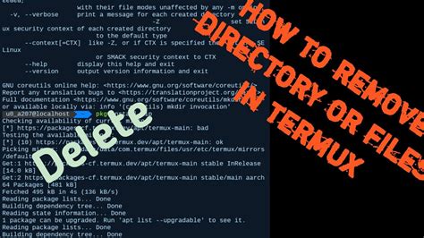 command to delete directory in termux