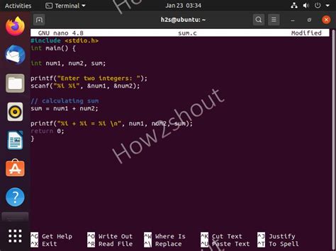 command to run c code in terminal