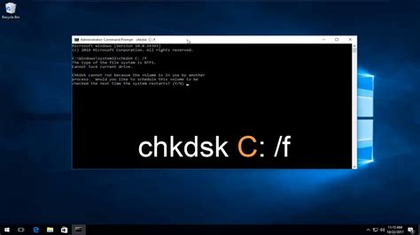 command to run check disk and repair