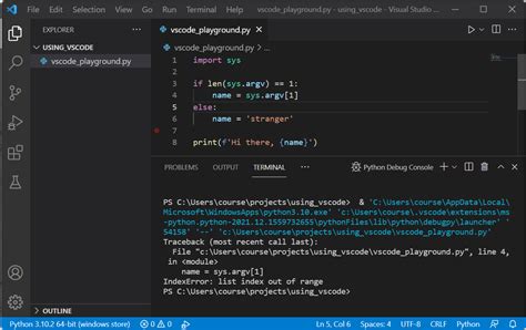 command to run python code in vscode terminal