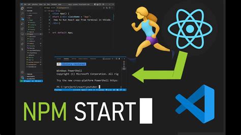 command to run react app in vs code terminal