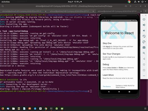 command to run react native app on android emulator
