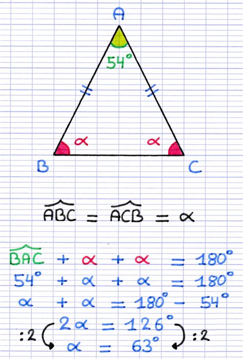 comment calculer l angle d un triangle rectangle isocèle