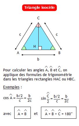 comment calculer un angle dans un triangle isocèle