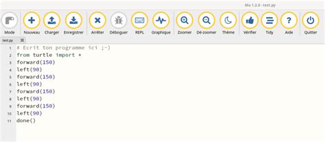 comment dessiner un carré sur python