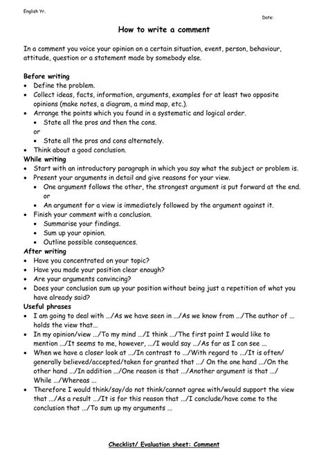 comment englisch beispiel pdf