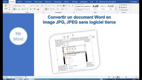 comment enregistrer un document word en format jpeg