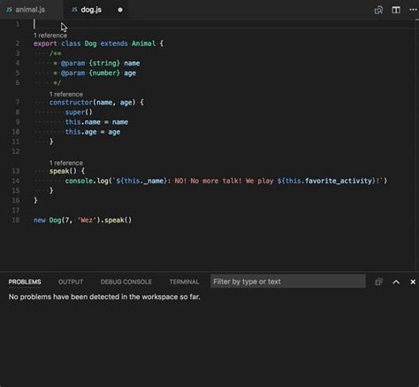 comment in javascript visual studio code