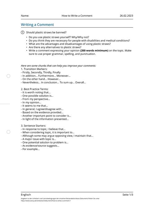 comment schreiben englisch pdf