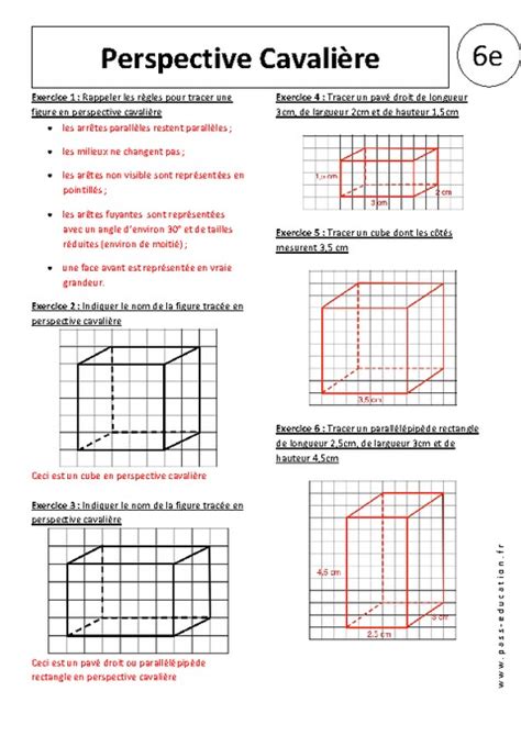 comment tracer un parallélépipède rectangle en perspective cavalière