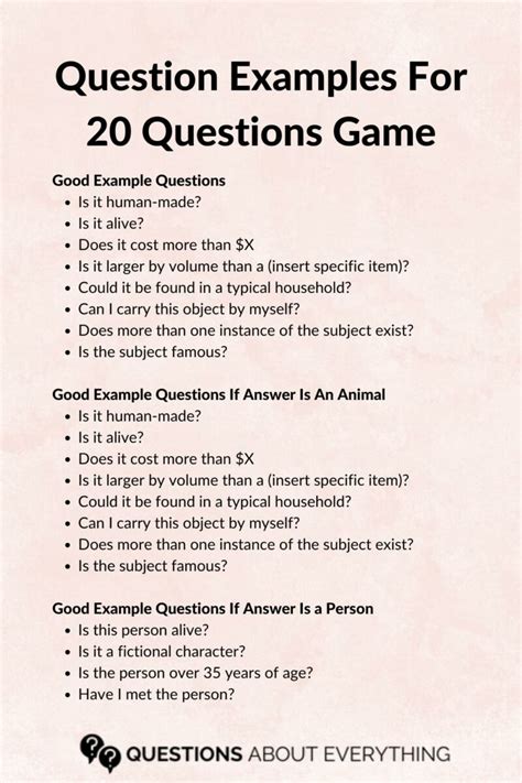 common 20 questions questions