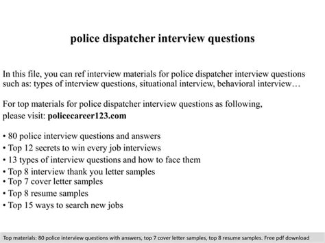 common 911 dispatcher interview questions
