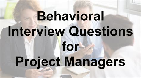 common behavioral interview questions for project managers