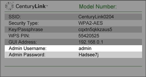 common wifi admin passwords