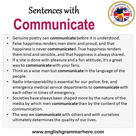communicate example sentence