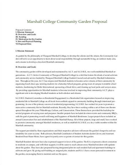 community project proposal examples pdf