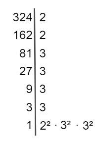 como calcular raiz quadrada de 324