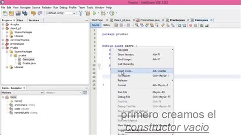 como crear un constructor en java netbeans