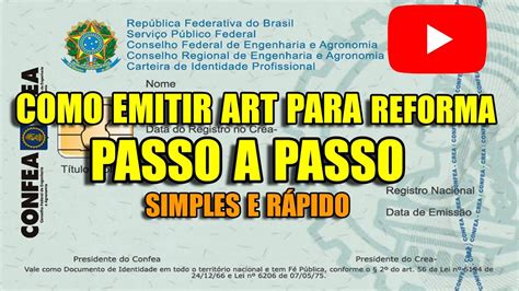 como emitir art de reforma crea sp
