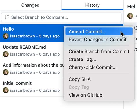 como excluir um commit no github desktop