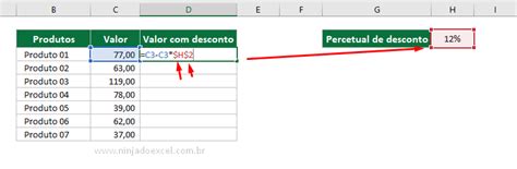 como travar uma celula formula excel