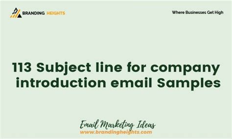 company introduction email to client subject line