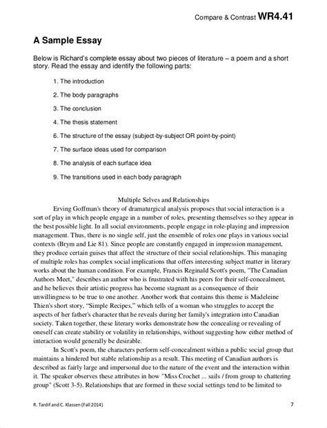 comparative essay introduction example