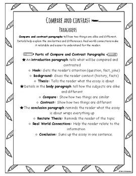 compare and contrast paragraph examples for high school students