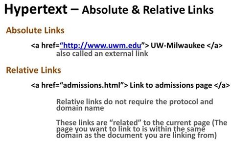 compare relative and absolute hyperlink