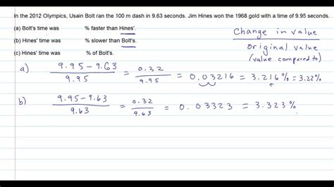 compare two values in percentage