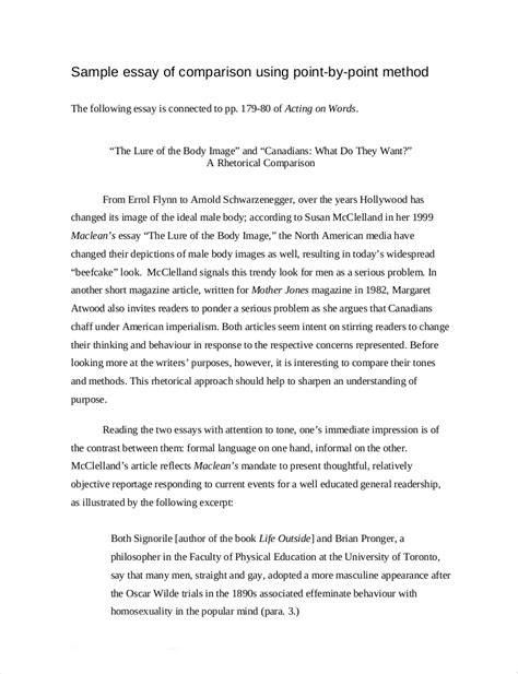 comparison essay introduction example