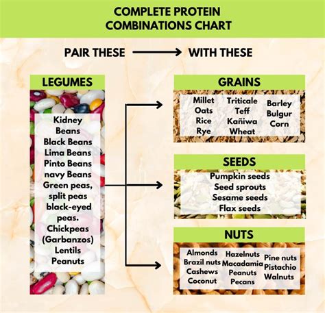 Complete Protein Combinations Chart